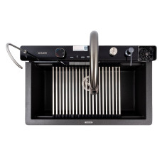 Кухонная мойка гранитная 7546 EVANORA матовая (морион) VALESO