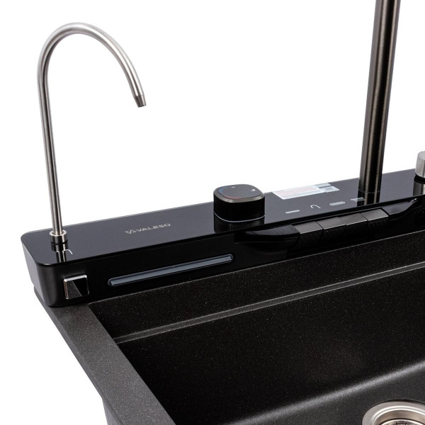 Кухонная мойка гранитная 7546 EVANORA матовая (морион) VALESO