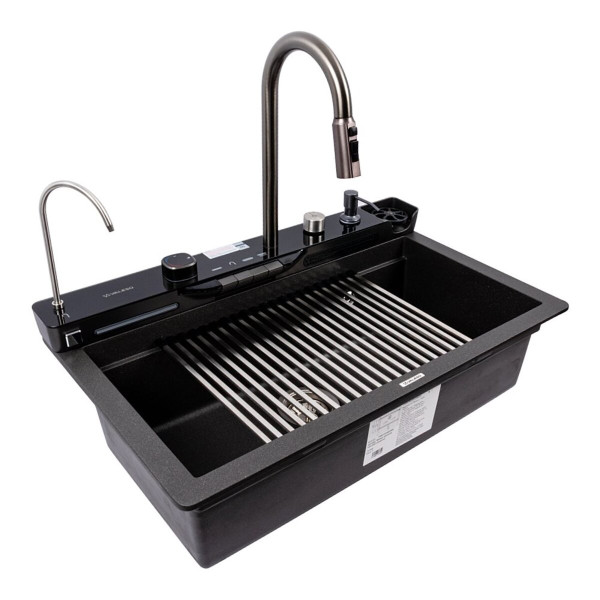 Кухонная мойка гранитная 7546 EVANORA матовая (морион) VALESO