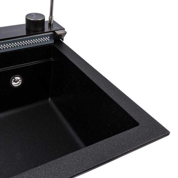 Гранітна мийка VALESO IRENA 6846 матова Чорний металік