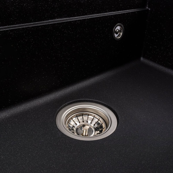 Гранітна мийка VALESO IRENA 6846 матова Чорний металік