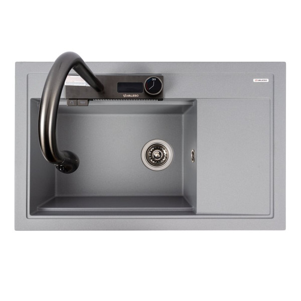 Гранітна мийка VALESO ATRUM 7950 матова Сірий металік