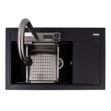 Гранитная мойка для кухни VALESO ATRUM 7950 матовая Черный металлик