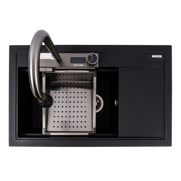 Гранітна мийка VALESO ATRUM 7950 матова Чорний металік