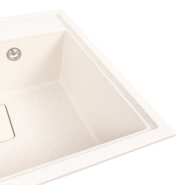 Кухонна мийка гранітна VALESO 6050 SHERLIT (біла в крапку)