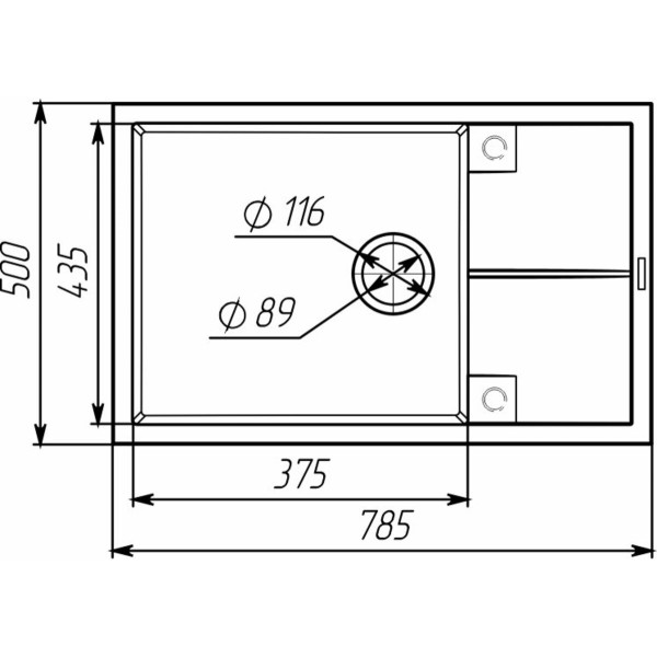 Гранітна матова мийка VALESO MAGNUM 7950 (Чорний металік)