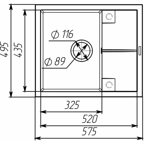 Кухонна гранітна мийка 5850 REYNA VALESO сіра