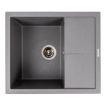 Гранітна кухонна мийка Valeso 5850 REYNA матова з сушкою, сірий мусон