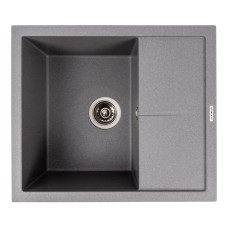 Гранитная кухонная мойка Valeso 5850 REYNA матовая с сушкой, серый муссон