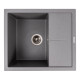 Гранітна кухонна мийка Valeso 5850 REYNA матова з сушкою, сірий мусон