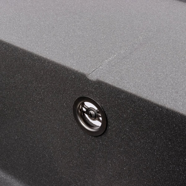 Гранітна кухонна мийка Valeso 5850 REYNA матова з сушкою, сірий мусон