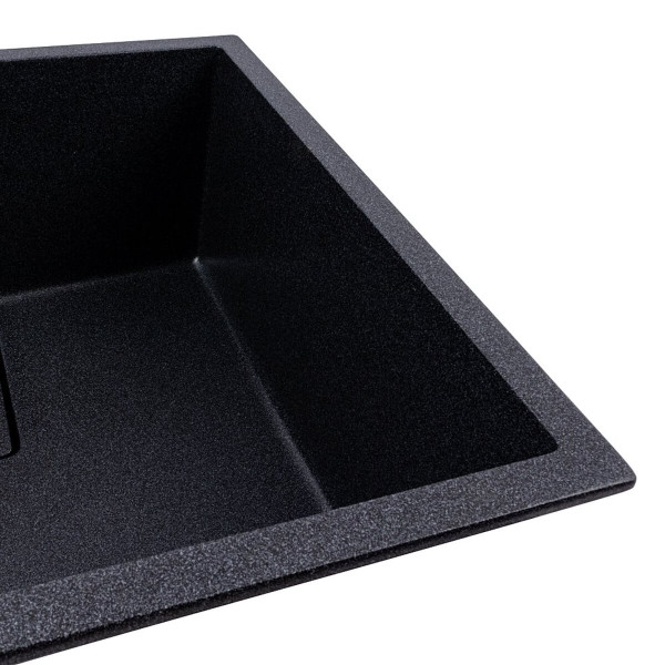 Кухонна гранітна мийка 5444 AMELI VALESO карбон, під стільницю