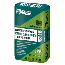 Полипласт ПСВ-015 самовыравнивающаяся смесь для пола тонкослойная 25 кг.