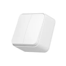 Выключатель наружный двухклавишный Binera IP20 Videx белый