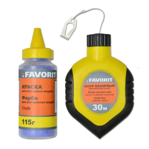 Шнур малярный Favorit (Фаворит) 30 м, резиновый корпус + краска 115 г