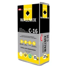 Wallmix С-16 Штукатурка цементно-известковая для газоблока. Для машинного нанесения, 25кг