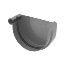 Заглушка желоба левая ПВХ графитовая Bryza 125 мм