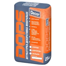 DOPS Decor 1,5мм. біла штукатурка декоративна мінеральна Баранчик 25 кг.