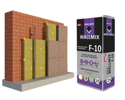 Приклеивание минваты Wallmix F 10